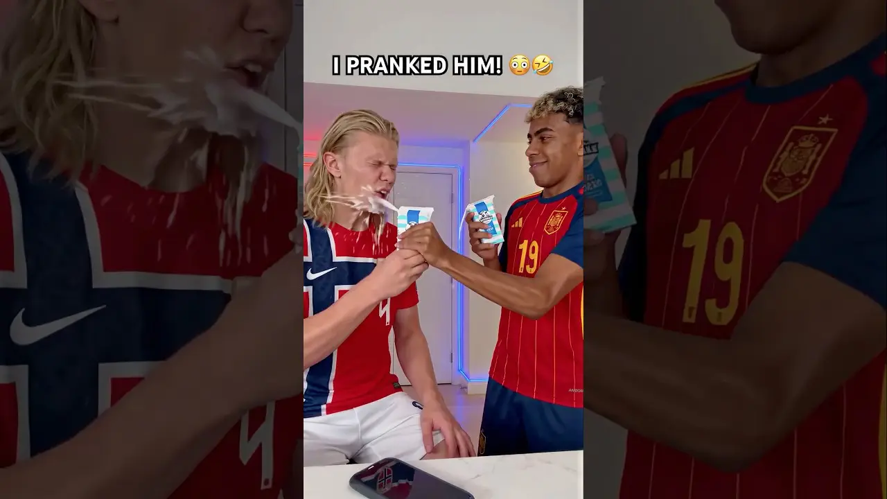 Haaland Was Not Ready for the Milk Prank 🥛😳 #football #haaland #parody