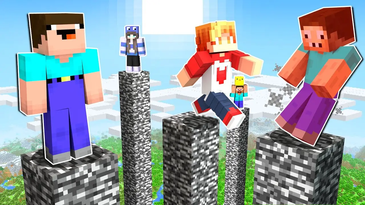 НУБ И ПРО ВЫЖИВАЮТ НА СТОЛБАХ В МАЙНКРАФТ ! НУБИК И ТРОЛЛИНГ МИНИ ИГРА MINECRAFT