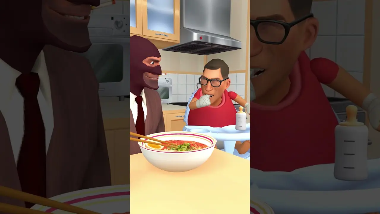 Spicy Noodle Challenge: Diaper Scout Edition! 🌶️👶😂 #tf2 #animation #memes