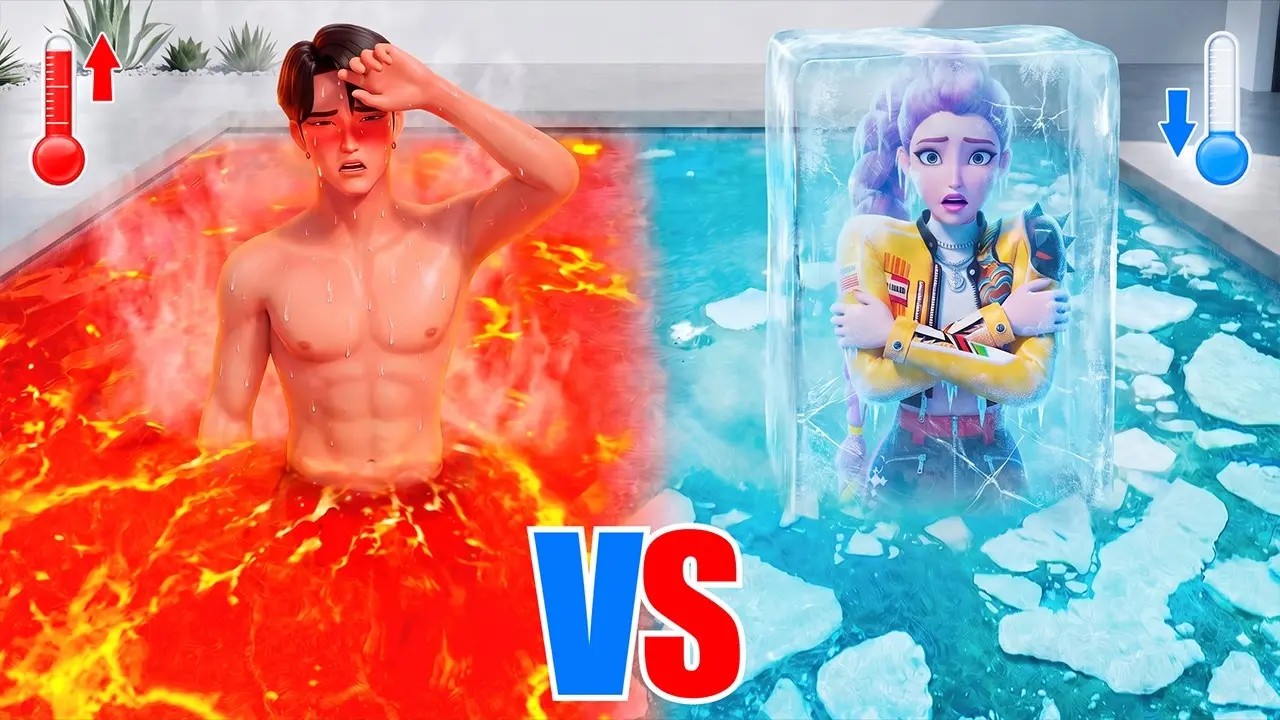 KPOP DEMON HUNTERS ГОРЯЧИЙ vs ХОЛОДНЫЙ БАССЕЙН ЧЕЛЛЕНДЖ !