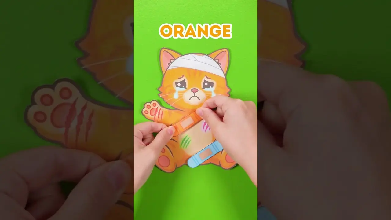 🐱🌈 Helping a Kitty with Colorful Bandages! #shorts #kids