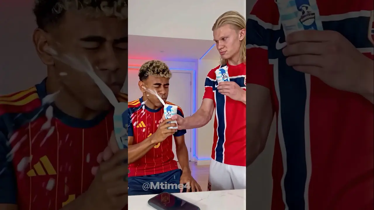 The Milk Prank Hit Yamal Hard 🥛😵 #football #haaland #parody